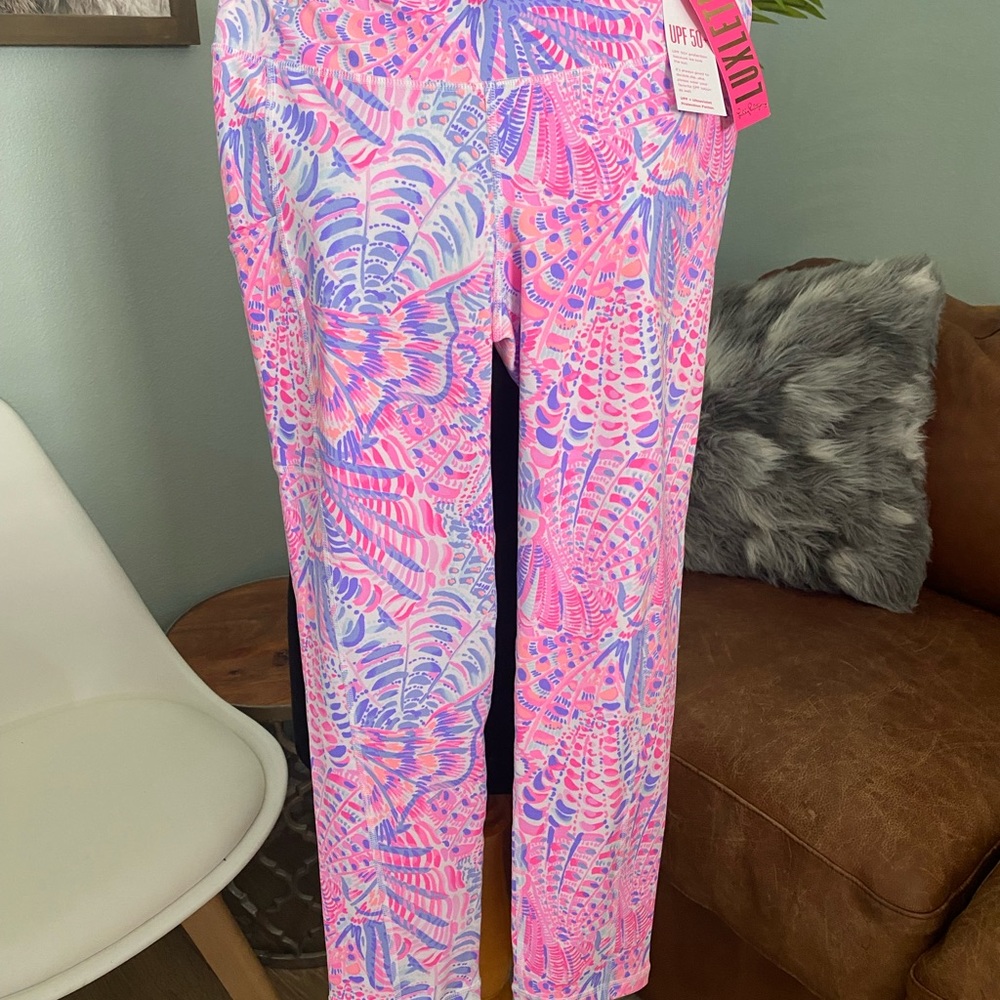 NWT Lilly Pulitzer Weekender Leggings sea you soon sz Large
